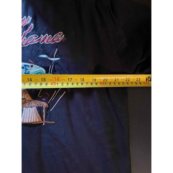 Tommy Bahama Mens M Embroidered Silk Hawaiian Shirt Hi Note Cafe - Picture 5 of 6